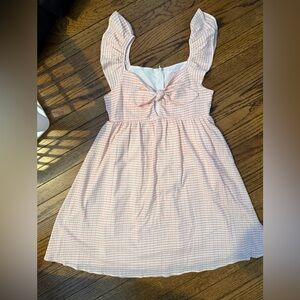 Pink Gingham Keyhole Dress